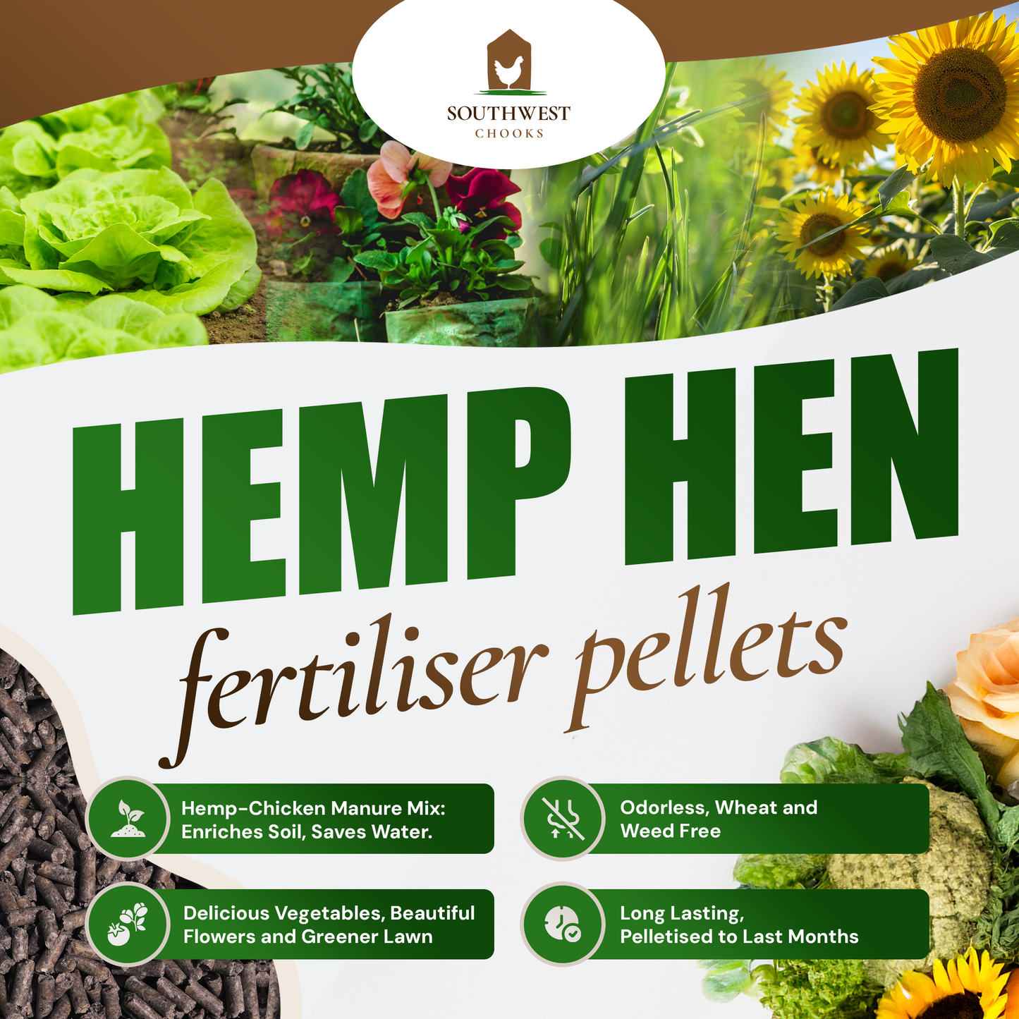 HEMP HEN Fertiliser Pellets - 10 litre bucket